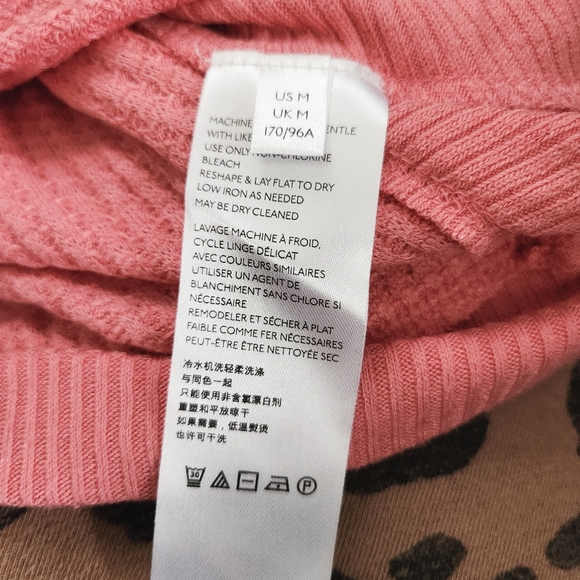 WE THE FREE PINK WAFFLE KNIT OVERSIZE LONG SLEEVE TOP MEDIUM MED MD M - Picture 4 of 8